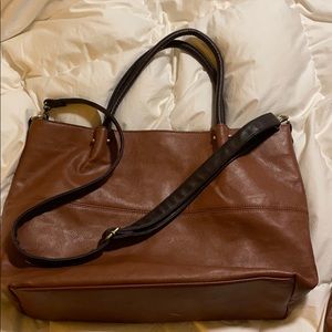 Brown Tote with removable insert bag.